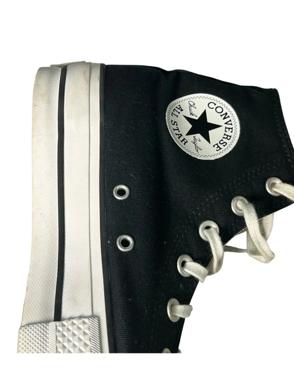 Converse Chuck Taylor All Star Platform Women's 9 Black Canvas High-Top Sneakers - Picture 7 of 16